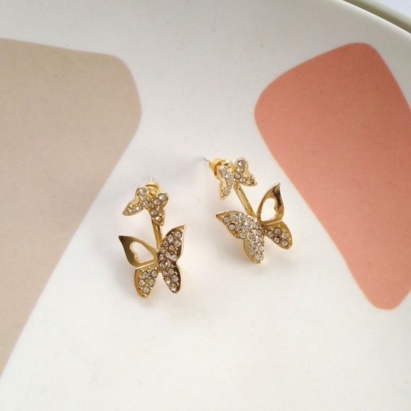 💕Last One 💙Duo Butterfly Earrings - Picture 2 of 8